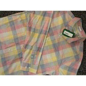 Hawker Rye Shirt L Multicolor Madras Plaid‎ Slim Fit Summer Weight Button Down